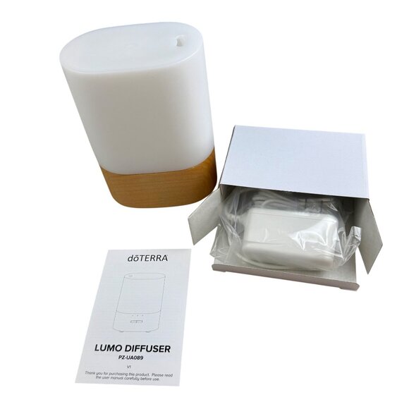 New! doTERRA Lumo Ultrasonic Aroma Diffuser Adjustable Light Maple Wood Base - Picture 2 of 4